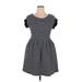 Crown & Ivy Casual Dress - Mini Scoop Neck Short sleeves: Blue Print Dresses - Women's Size 14