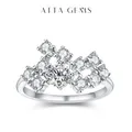 ATTAGEMS-Bague Moissanite pour Femme Excellente Forme Ronde Bijoux Fins Fiançailles Mariage