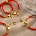 Vnox Full CZ Stone Initial Charm Bracelets pour les femmes A-Z lettres amour coeur Bracelet avec