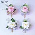 Épingle de Corsage de Mariage pour Homme Boutonnière de Marié Ruban de Fleurs Permis de Licence