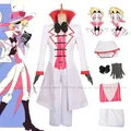 Hazbin Lucifer Anime Hotel MorFight Star Cosplay Costume pour homme perruque blanche trempée