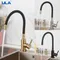 ULA robinet de cuisine en or, bec Flexible en acier inoxydable, robinet d'évier de cuisine, robinet mitigeur d'évier d'eau chaude et froide, grue rotative à 360 degrés