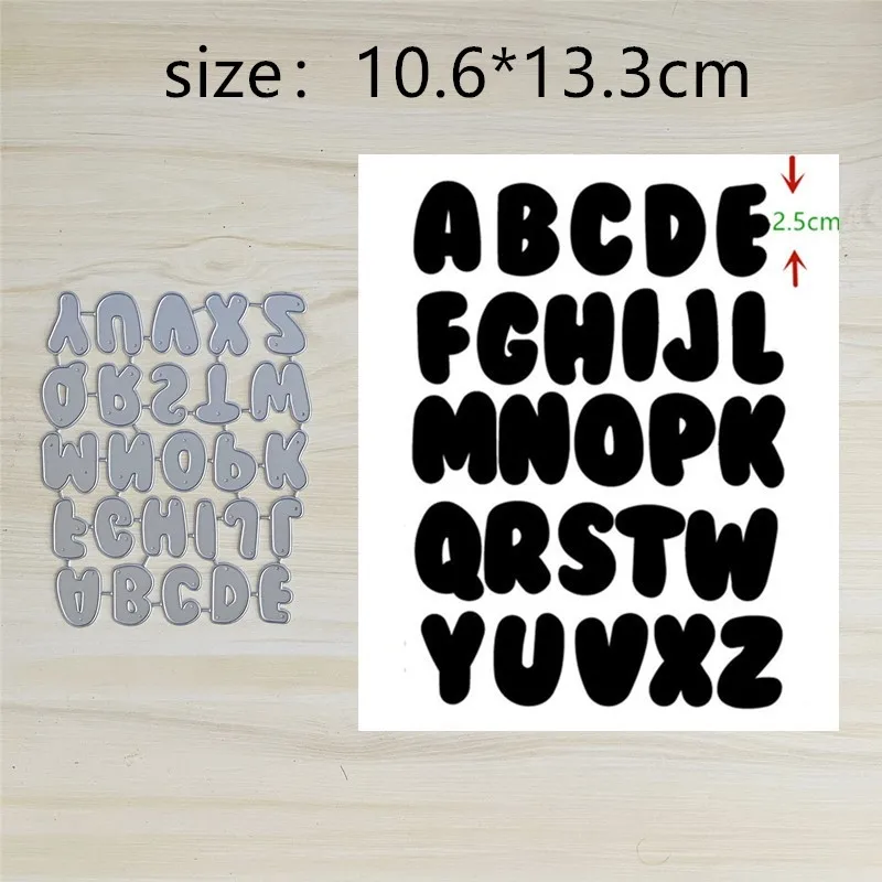 Pochoirs en métal découpés pour scrapbooking, lettres, timbre, album photo, gaufrage décoratif, cartes en papier bricolage, 26 pièces