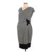 Motherhood Casual Dress - Sheath V Neck Short sleeves: Black Print Dresses - New - Women's Size Large Maternity