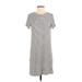 American Eagle Outfitters Casual Dress - Shift Crew Neck Short sleeves: Gray Print Dresses - Women's Size Small