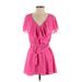 Lulus Casual Dress - Party Plunge Short sleeves: Pink Dresses - Women's Size X-Small