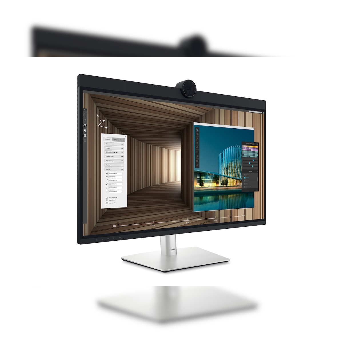 DELL UltraSharp U3224KBA LED display 80 cm (31.5") 6144 x 3456 Pixel 6K Ultra HD LCD Schwarz, Silber Image