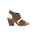 Isola Heels: Slingback Chunky Heel Boho Chic Tan Print Shoes - Women's Size 9 1/2 - Open Toe