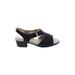 SAS Wedges: Slingback Chunky Heel Casual Blue Print Shoes - Women's Size 7 - Open Toe