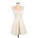 American Eagle Outfitters Casual Dress - Party Scoop Neck Sleeveless: Ivory Solid Dresses - Women's Size 2