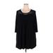 Avenue Casual Dress - Mini Scoop Neck 3/4 sleeves: Black Print Dresses - New - Women's Size 20 Plus
