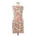 Connected Apparel Casual Dress - Sheath: Pink Floral Dresses - Women's Size 6 Petite