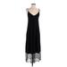 Eri + Ali Casual Dress - Midi V-Neck Sleeveless: Black Solid Dresses - Women's Size X-Small