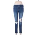 Old Navy Jeggings - Mid/Reg Rise Skinny Leg Trashed: Blue Bottoms - Women's Size 6 Petite - Sandwash