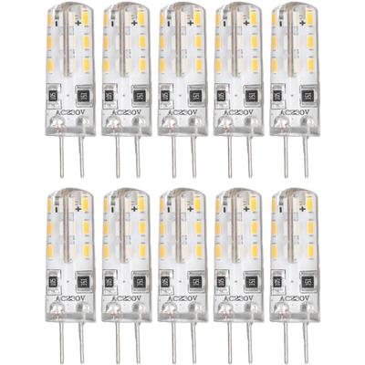 10 Stück G4 LED-Lampen mit Bi-Stiftsockel, Silikon, warmwei 3000 k, 1,5 w, AC220 v, 110 lm, Ersatz Image