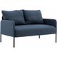 Sofa 2 Sitzer Couch mit Lehne Sessel Loungesofa Metallrahmen Doppelsofa für Wohnzimmer Empfang