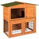 Home Discount - 2-stöckiger Holzstall Kaninchen-Meerschweinchen-Käfig mit sauberem Tablett