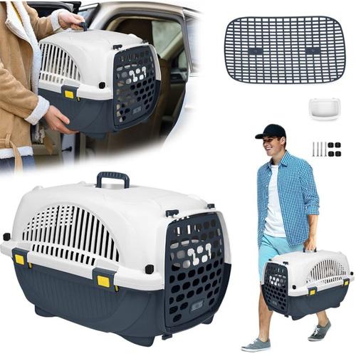 Transportbox Katze 60x40x42,5 cm Katzentransportbox ABS+PP-Kunststoff Hund Transportboxen mit