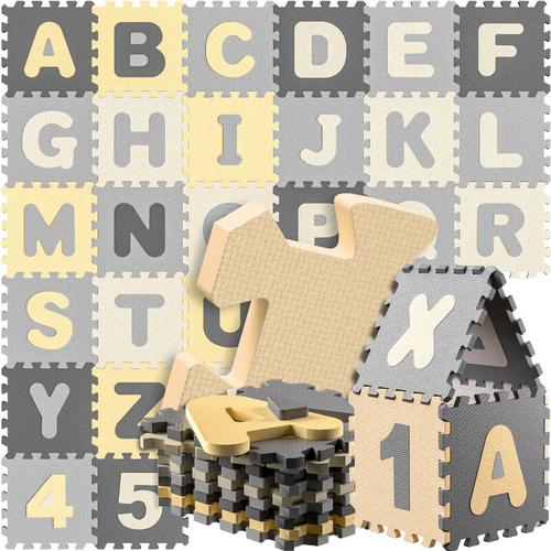 86-teilige Puzzlematte Baby Kinder 3,3m² Spielmatte Bodenschutzmatte Krabbelmatte Buchstaben Zahlen