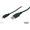 USB-Kabel usb 2.0 usb-a Stecker, USB-Micro-B Stecker 1.80 m Schwarz AK-300127-018-S - Digitus