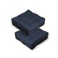 Lot de 2 coussins de sol effet lin 54 x 54 x 18 cm - bleu