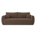 Canapé droit convertible en pu 3 places marron