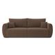 Canapé droit convertible en pu 3 places marron