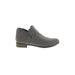 Dr. Scholl's Ankle Boots: Slip On Stacked Heel Boho Chic Gray Shoes - Women's Size 7 1/2 - Round Toe