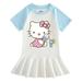 Sanrio Anime Kawaii Hello Kitty Summer New Children s Clothing T-Shirts Dress Thin Section Baby Foreign Style Pleated Skirt Gift