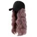 WINDLAND Baseball Cap With Hair Extensions For Women Long Wavy Wig Curly Wig Baseball Wig Hat Baseball Cap Hair Wig Hat With Hair