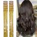 YOOONXI 12Pcs Hair Tinsel Clip in 19.6Inch Tinsel Hair Extensions Clip in Hair Tinsel Kit Heat Resistant Shiny Sparkle Glitter Hair Extensions Fairy Hair Accessories for Women Girls Kids (Gold)