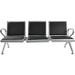 BORELAX 3-Seat Airport Office Reception Chair Salon Barber Waiting Room Bench W/Black PVC Cushion