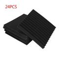 24 Pack Acoustic Panels Soundproof Studio Foam for Walls Sound Absorbing Panels Sound Insulation Panels Wedge for Home Studio Ceiling 11.8 * 11.8 * 1.0in Black (24PCS )