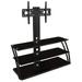 RUNFAYBIU TV Stand with Mount and Shelves Entertainment Center Fits 32 to 60 Inch Screens VESA 100x100 to 600x400 Glass Shelving 88 Lbs Black MI-864