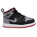 Toddler Jordan Brand Gray/Black Air 1 Mid Basketball Shoes