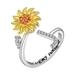 Quinlirra Easter Rings for Women Clearance Sunflower Rotating Ring 26 Letter Ring Sunflower Rotating Open Ring To Decompress Anxiety Ring Female