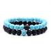 Quinlirra Easter Bracelets for Women Clearance 2Pcs Men Women 8mm Chakra Beads Elastic Natural Stone Agate Bracelet Easter Decor