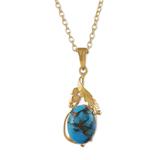 '22k Gold-Plated Composite Turquoise Pendant Necklace'