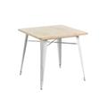 Esstisch Quadratischer aus Eisen und Holz weiß 80 x 80 x 74 cm Thinia Home