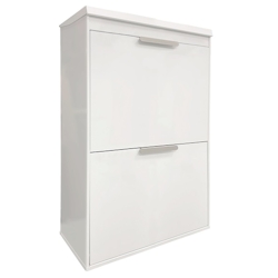 ARREGUI Ecoclas Plus CR621-E Recycling Abfalleimer / Mülleimer aus Stahl mit Aufbewahrungsbox, Mülltrennsystem mit 4 Inneneimern, 4 x 17L ( 68L), weiß Image