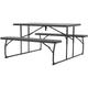 Warmiehomy - Black Foldable Picnic Table and Bench Set