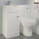 White Combination Vanity Unit Basin Sink Toilet Bathroom Furniture 900mm Left Hand & d Shape Toilet Pan - White