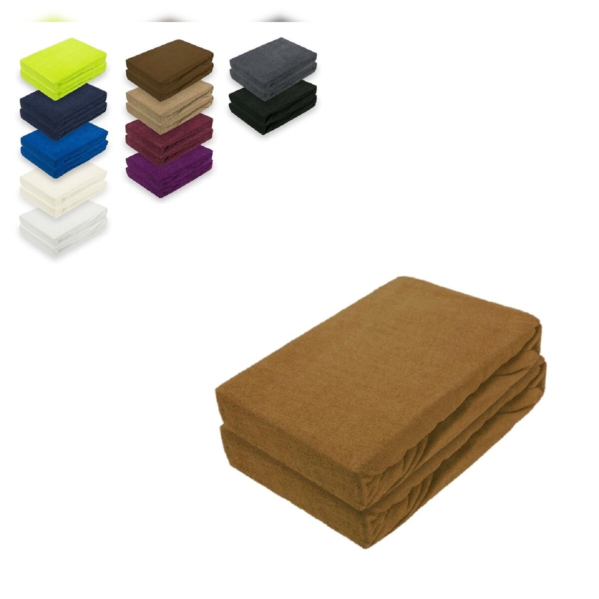 EXKLUSIV HEIMTEXTIL Doppelpack Frottee Spannbettlaken 60 - 70 x 140 cm Nougat Image
