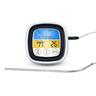 Intirilife Barbecue Thermometer in WEISS - 7 x 7 cm - Digitales BBQ Thermometer mit Timer zum Grillen und Kochen