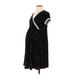 Kimi + Kai Maternity Casual Dress - A-Line High Neck Short sleeves: Black Print Dresses - Women's Size Large