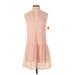 Speechless Casual Dress - DropWaist Mock Sleeveless: Pink Solid Dresses - Women's Size Small