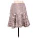 Maeve by Anthropologie Casual Fit & Flare Skirt Knee Length: Burgundy Tweed Bottoms - Women's Size 8
