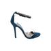 Michael Kors Collection Heels: Pumps Stilleto Cocktail Blue Solid Shoes - Women's Size 37.5 - Open Toe