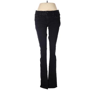 Rock Revival Jeans - Mid/Reg Rise Boot Cut Boot Cut: Black Bottoms - Women's Size 28 - Indigo Wash