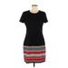 Calvin Klein Casual Dress - Shift: Black Stripes Dresses - Women's Size 8